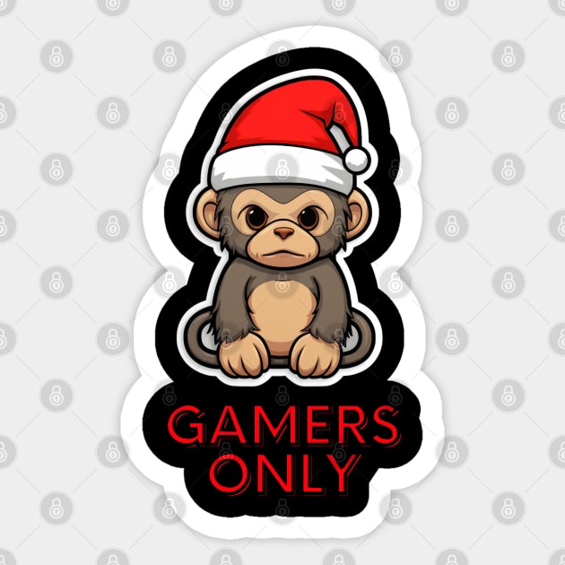 Gamers Only Christmas Monkey Sticker by MaystarUniverse